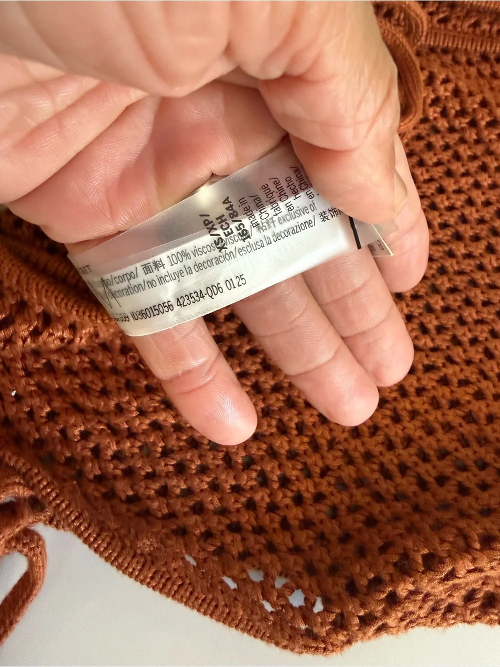 NWT Victoria's Secret Rust Open-Knit Swim Coverup with Side Ties